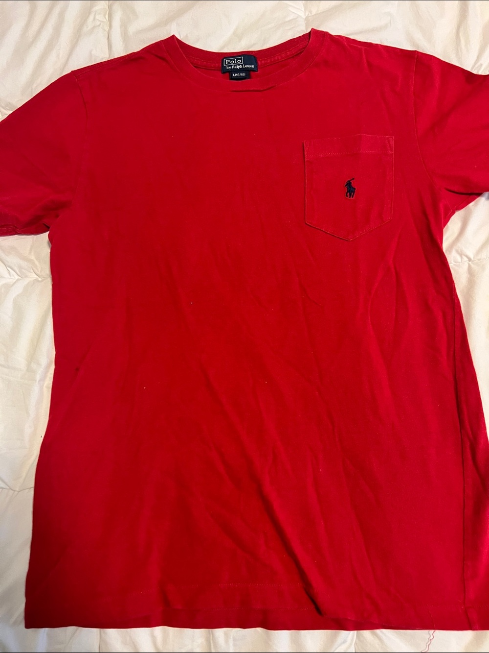 Polo by Ralph Lauren Red Pocket Tee with Navy Pony
